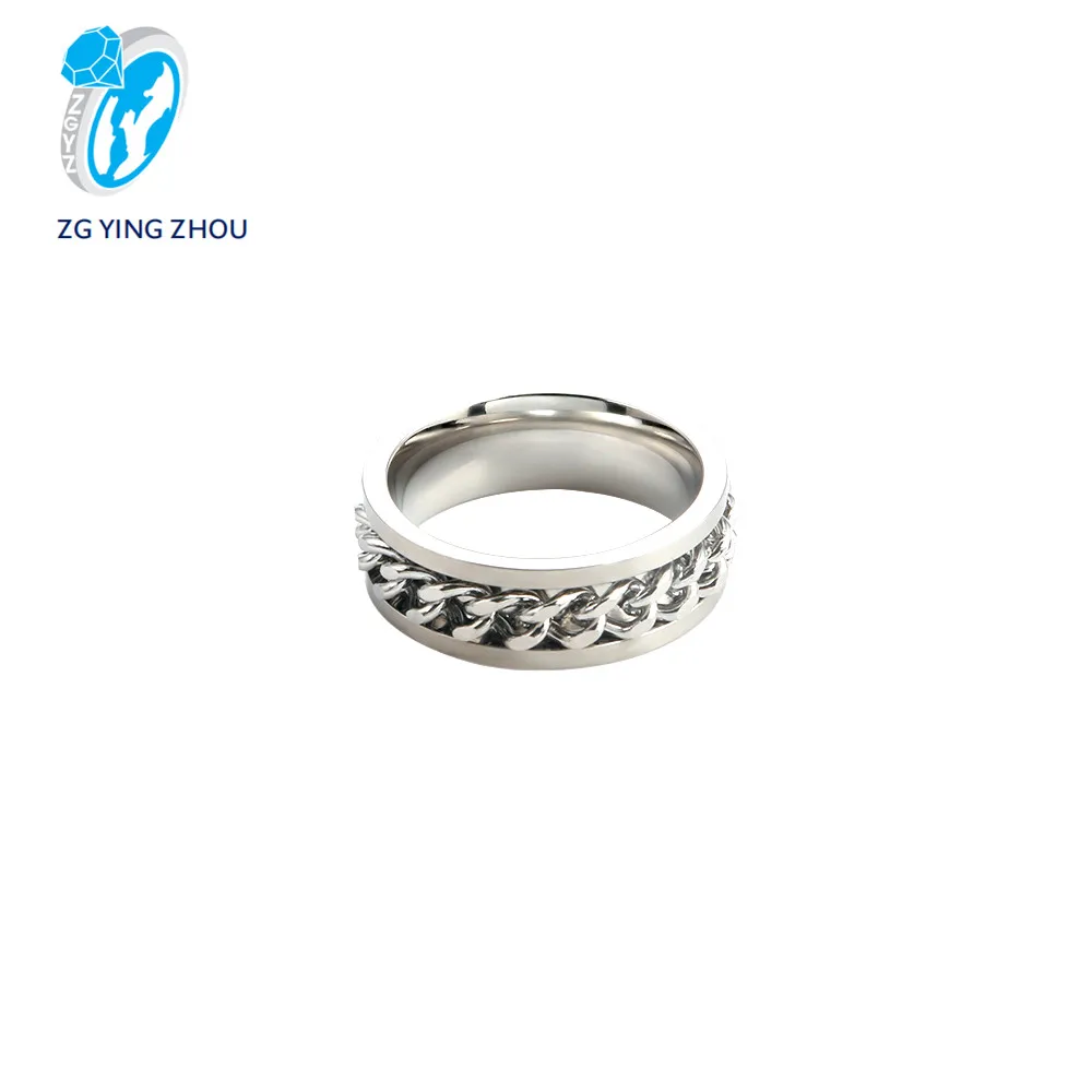 New trendy wholesale women jewelry silver plated stainless steel rings for gift