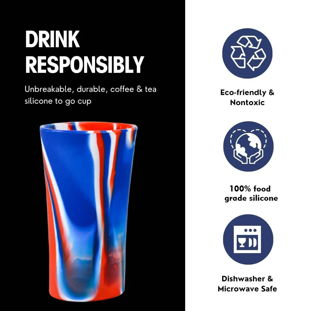 Wholesale Custom LOGO Print Silicone Pint Glass Cup Tumbler Coffee Mug Outdoor Reusable Silicone Cup Mug