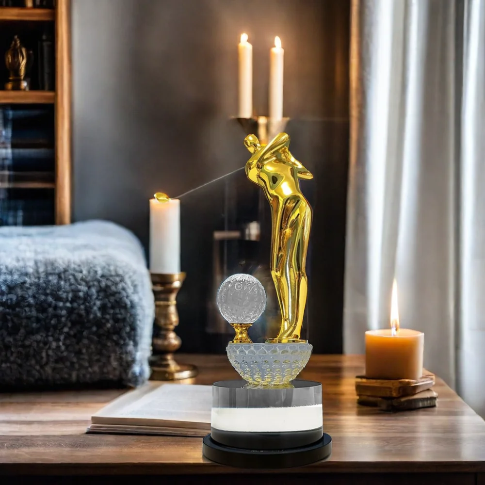 Trophy Business/soucanvas Gift Golf Crystal Ball Glass Globe K9 Crystal World Award with Crystal Customized Star Base for Sports