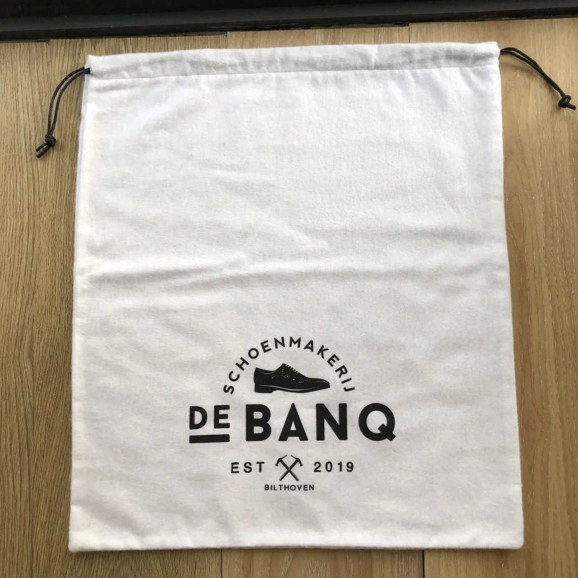 White Cotton Flannel Dust Bag for