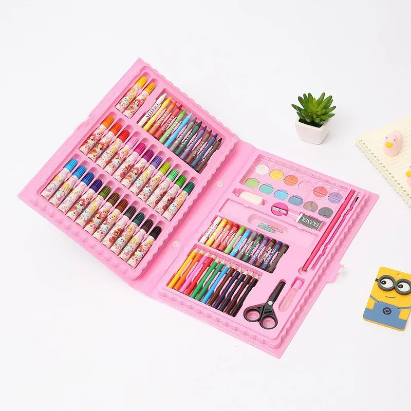 Best gift deluxe color set drawing kids back to school supplies Stationery art Set 86pcs Kids Gift Box