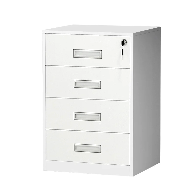Nightstand small Iron 4 drawers cabinet under desk Metal steel small cabinet movable file  data storage cabinet