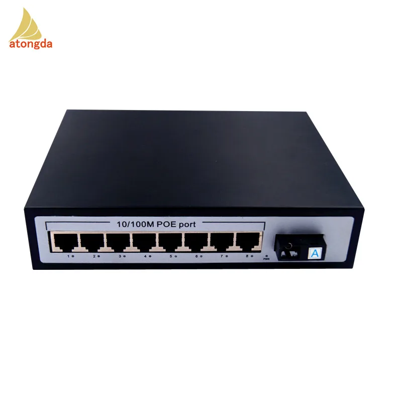 Passive POE injector 8 port black 10/100 Mbps Power over Ethernet PoE patch panel for IP Camera, VOIP, WiFi AP