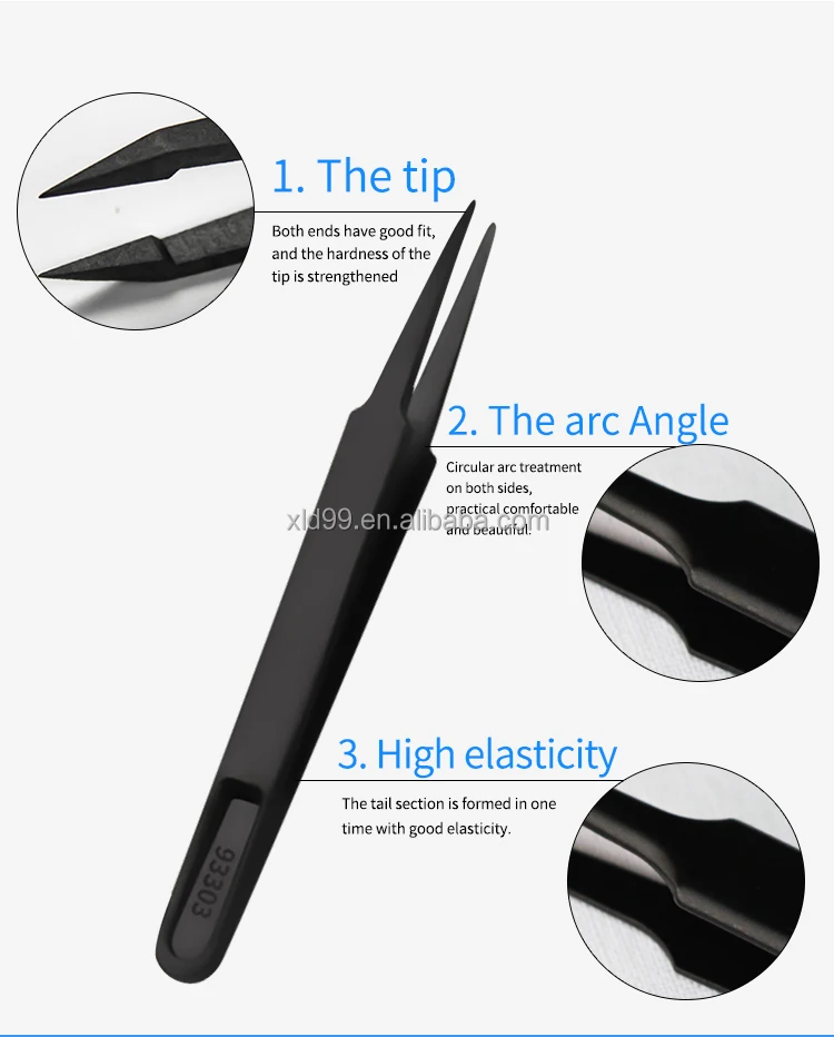ESD Plastic Industrial Tweezers Anti Static Plastic Conductive Tweezers
