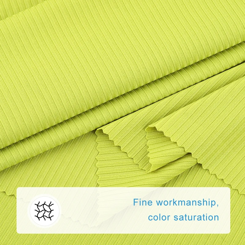 Custom ribbed combed 90%n 10%sp Elastic Stretch thick rib fabric for men t shirt