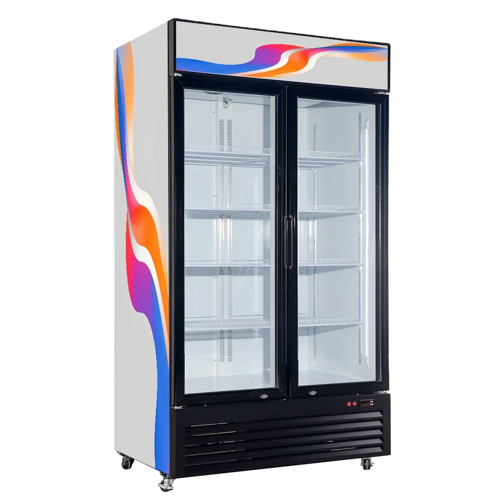 Commercial Supermarket Display Refrigerator Single Double Door Beer Fridge Vertical Upright drink Freezer