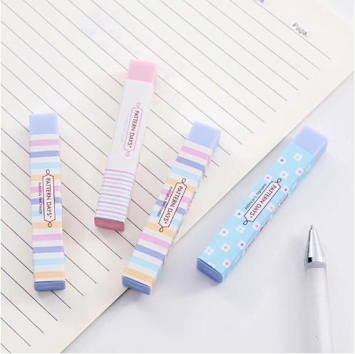 High Quality Hot Sale Multiple Candy Colors Funny Less Debris Long Two Headed Super Soft Student Eraser