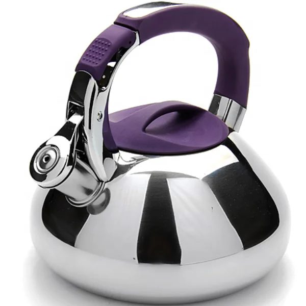 Stove Top 3L Stainless Steel Whistling Tea Kettle Water Kettle with Color soft- Touch Handle