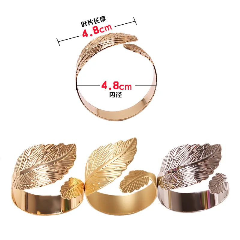 Hot Sale Silver Gold Plated Napkin Rings Wedding Banquet Banquet Dinner Party Napkin Holder Ring Table Decoration