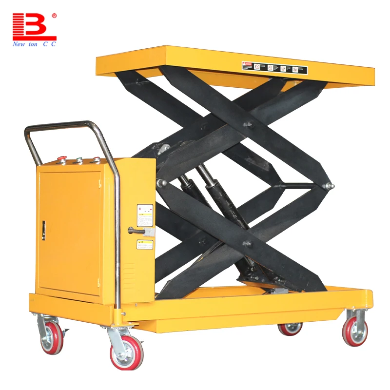 350kg electric hydraulic lift tables double scissors lifting machine automatic electric platform trolley best price