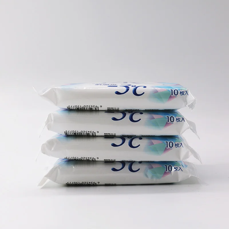 10pcs Adult Body Clean Wet Wipes Mint Essential Oil Ice Cool Wipes Skin Care Sports Cleaning Wipes