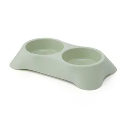 Cheap Low Price Medium Size Plastic Double Bowl Pet Dog Water Food Feeding Bowl