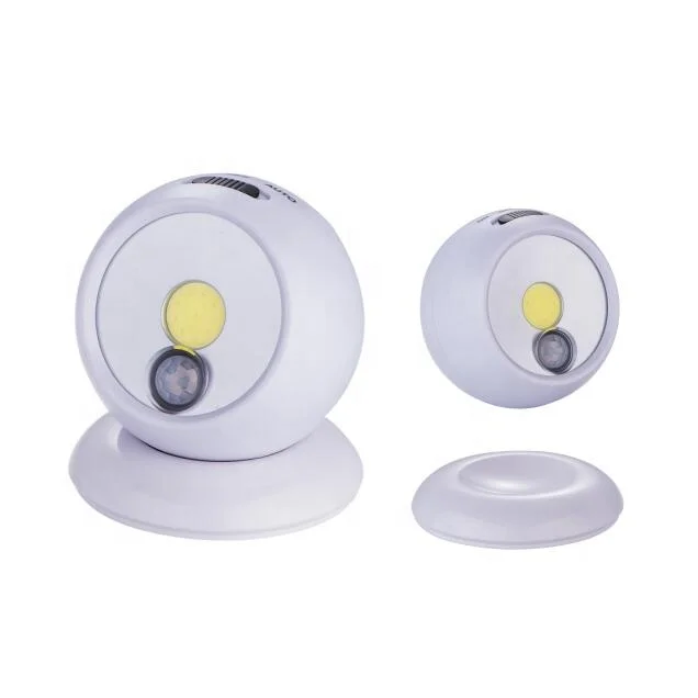 hot sale item 360 degree rotate pivot round removable base automatic magnetic COB LED motion sensor light