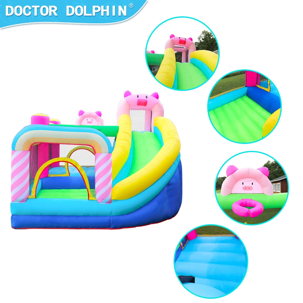 Doctor Dolphin Customization Pink Pig Inflatable Bouncer Bouncing Castle Kids Bounce House Bounce House games