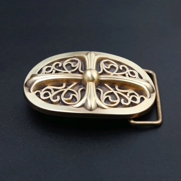 Factory wholesale inner width 40mm solid brass 3D embossed 16 designs western name plate belt buckle