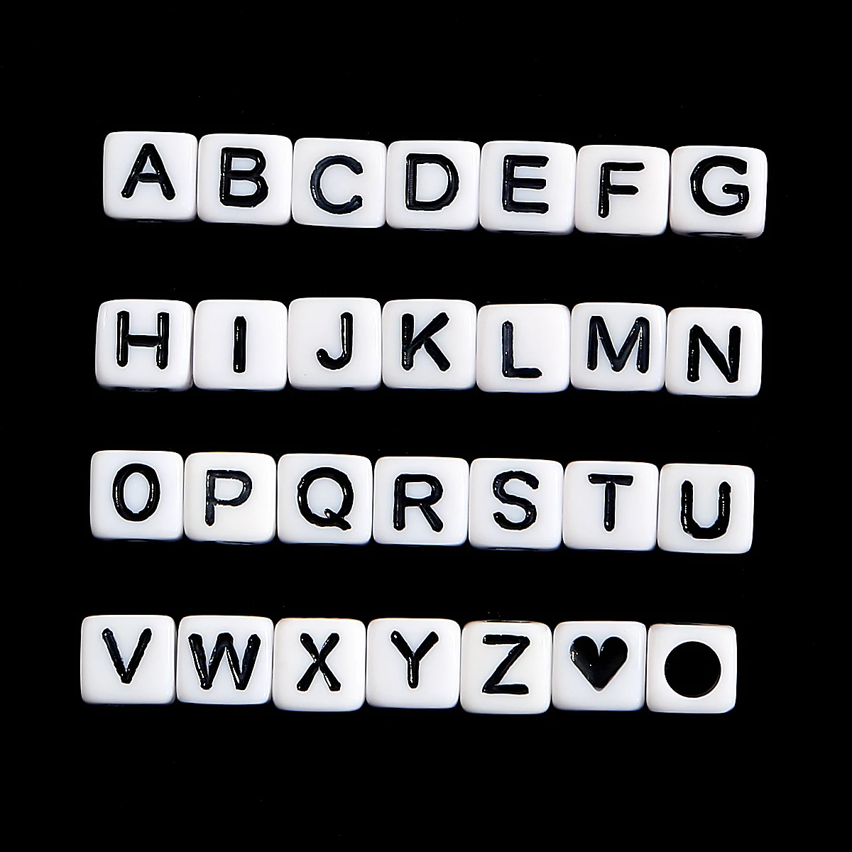 Wholesale 6x6mm Loose Plastic Acrylic English Cube Letter Beads Square Alphabet Beads For Diy Bracelet Other Jewelry Making