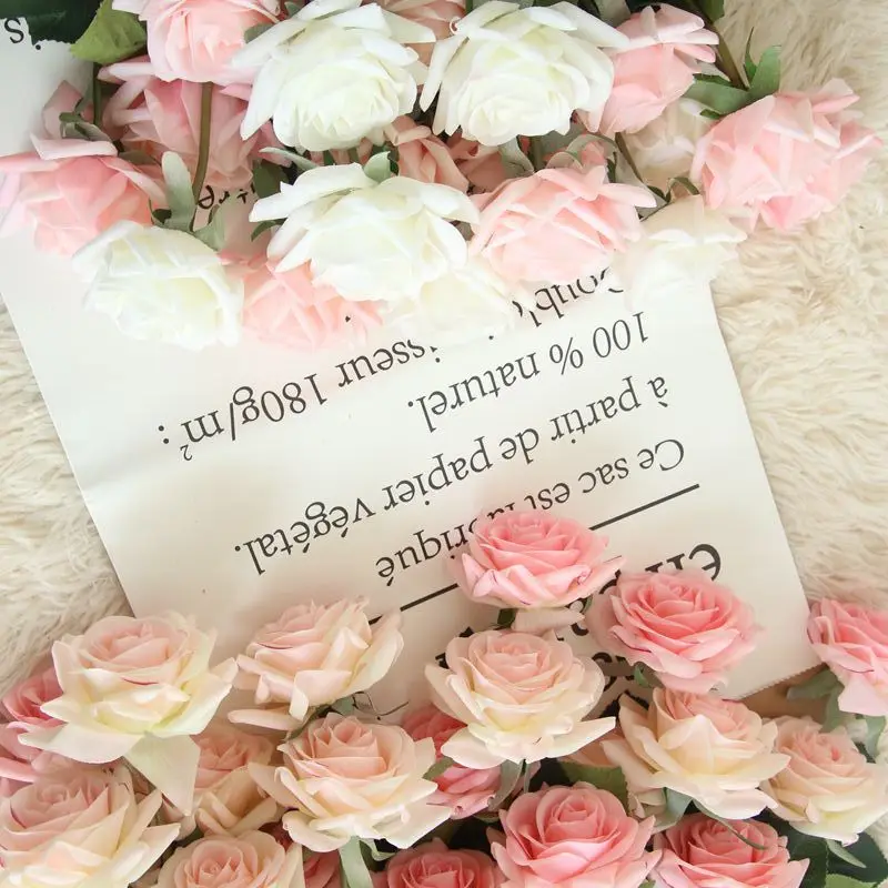 Manufacturer Price Real Touch Single Crescent Rose Artificial Rose Flower