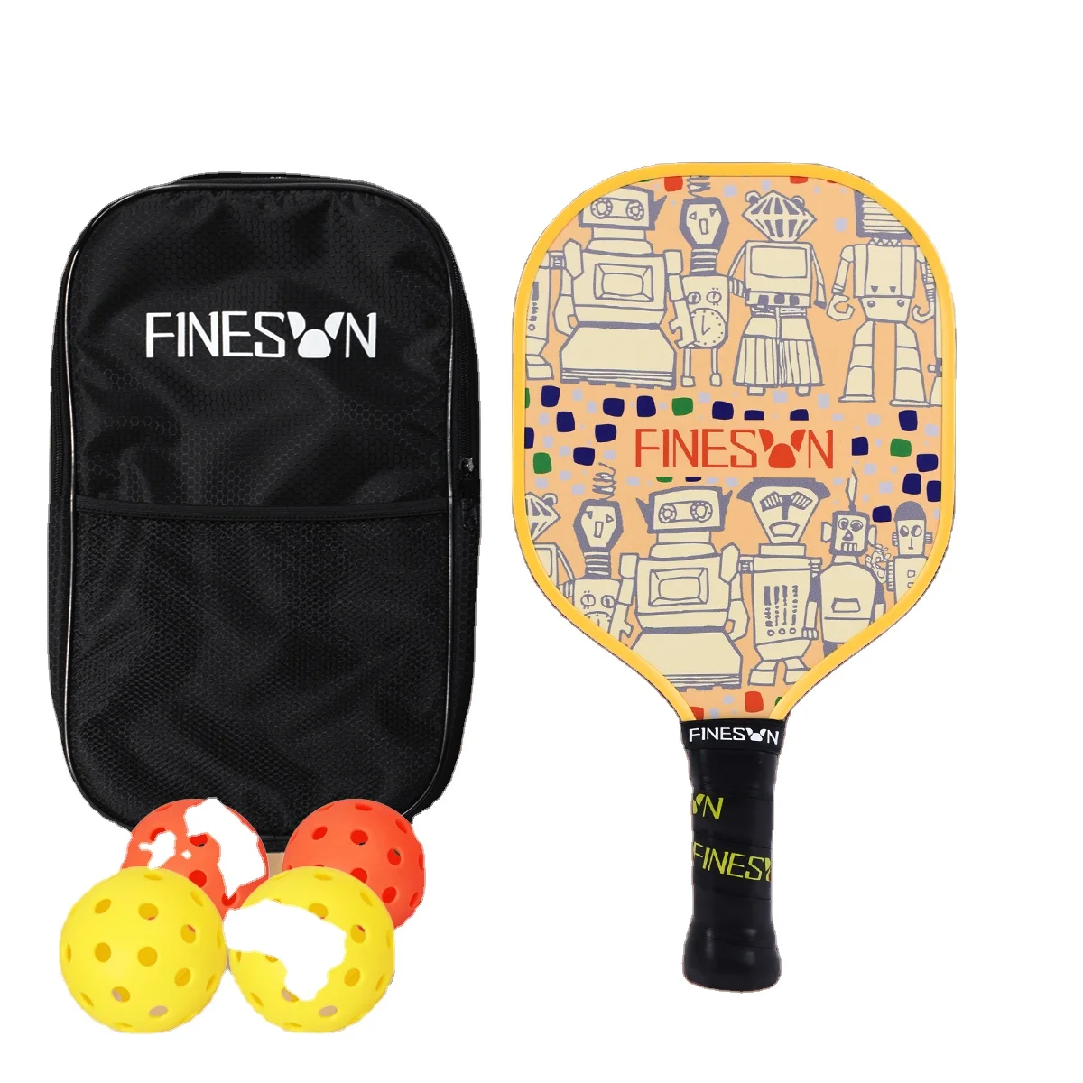 FINESUN Hot Selling USAPA Approved Glass Carbon Fiber Graphite Composite Pickleball Paddle Set Of 2 Pickleball Paddle