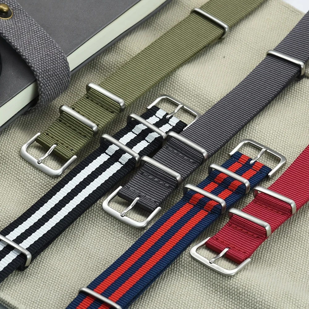 high quality custom polyester woven watch strap braided 18mm woven watch strap nylon