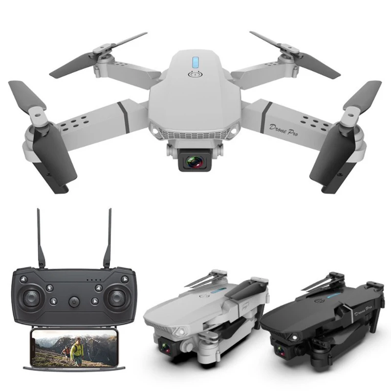 Professional E88 remote control UAV small mini drones toys with HD 1080p 4K dual camera  long range  kids cute drone Cheap price