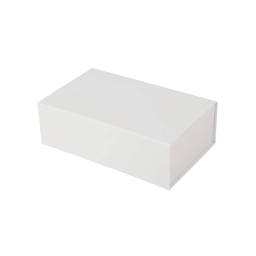 Popular a4 deep size plain white cardboard gift present hamper packaging box with magnetic lid