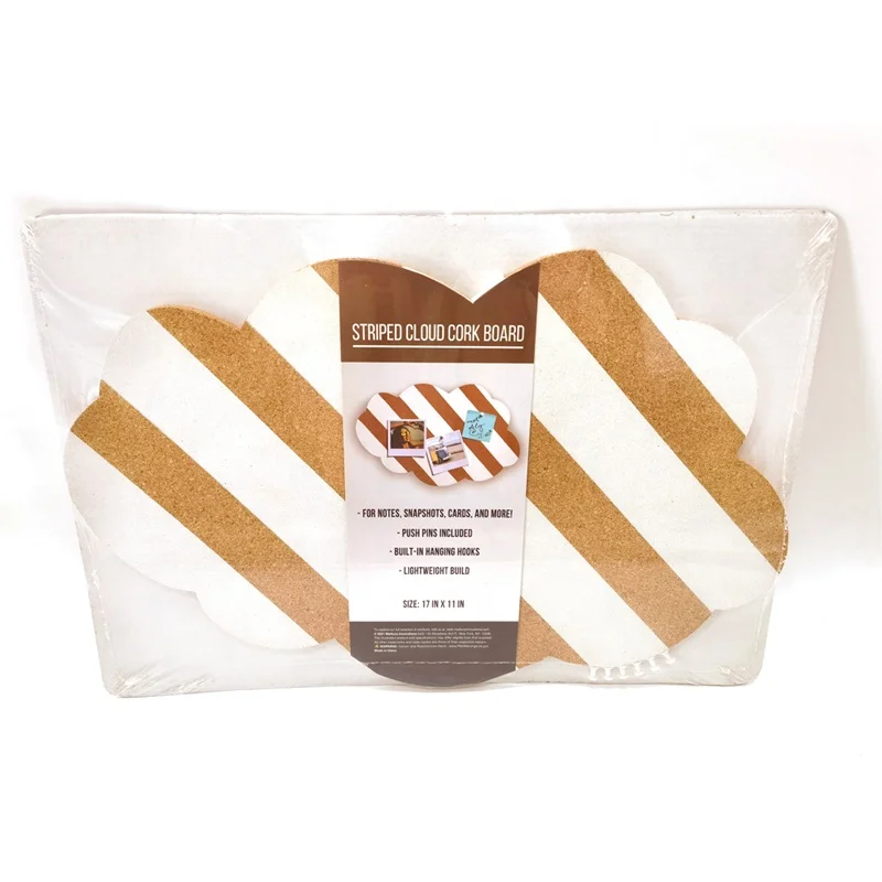 Cloud Shaped Unframed Natural Cork Board with Hanging Hole for Wall Bulletin Irregular cloud-shaped cork board