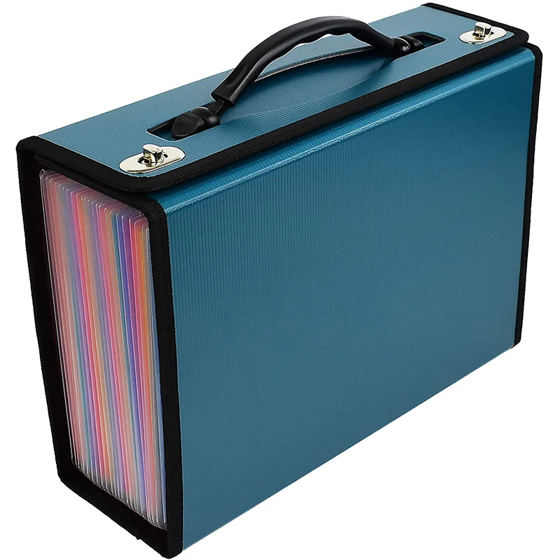 
Accordian File Organizer 24 Pockets Expanding File Folder for Letter A4 File Box Durable Handle for Business Office School 