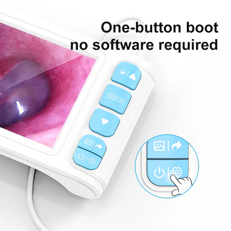 P90 5inch Screen IPS 3.9mm 2K Ear Removal Endoscope Wireless Ear Wax Earwax Cleaner with 1m Cable