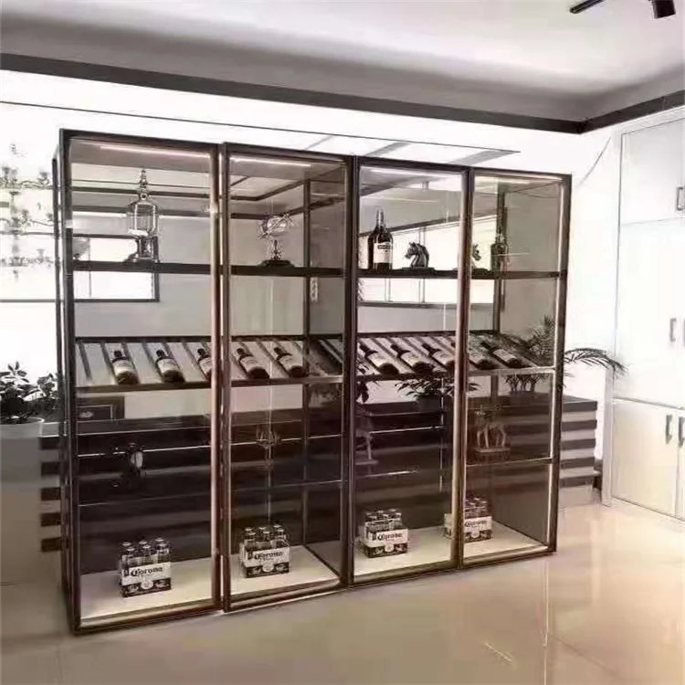 Современный домашний винный шкаф на заказ, светлый роскошный стеклянный винный шкаф