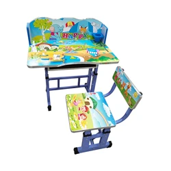 Wholesale Modern School Furniture Plastic Height Adjustable Kids Study Table and Chair Set Reading Table for Kids Children 15mm
