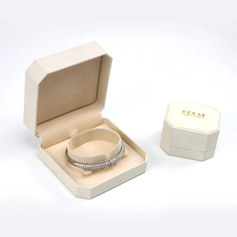 Восьмиугольная шкатулка для колец из искусственной кожи на заказ, Подарочная коробка для ювелирных изделий, набор для упаковки ювелирных изделий