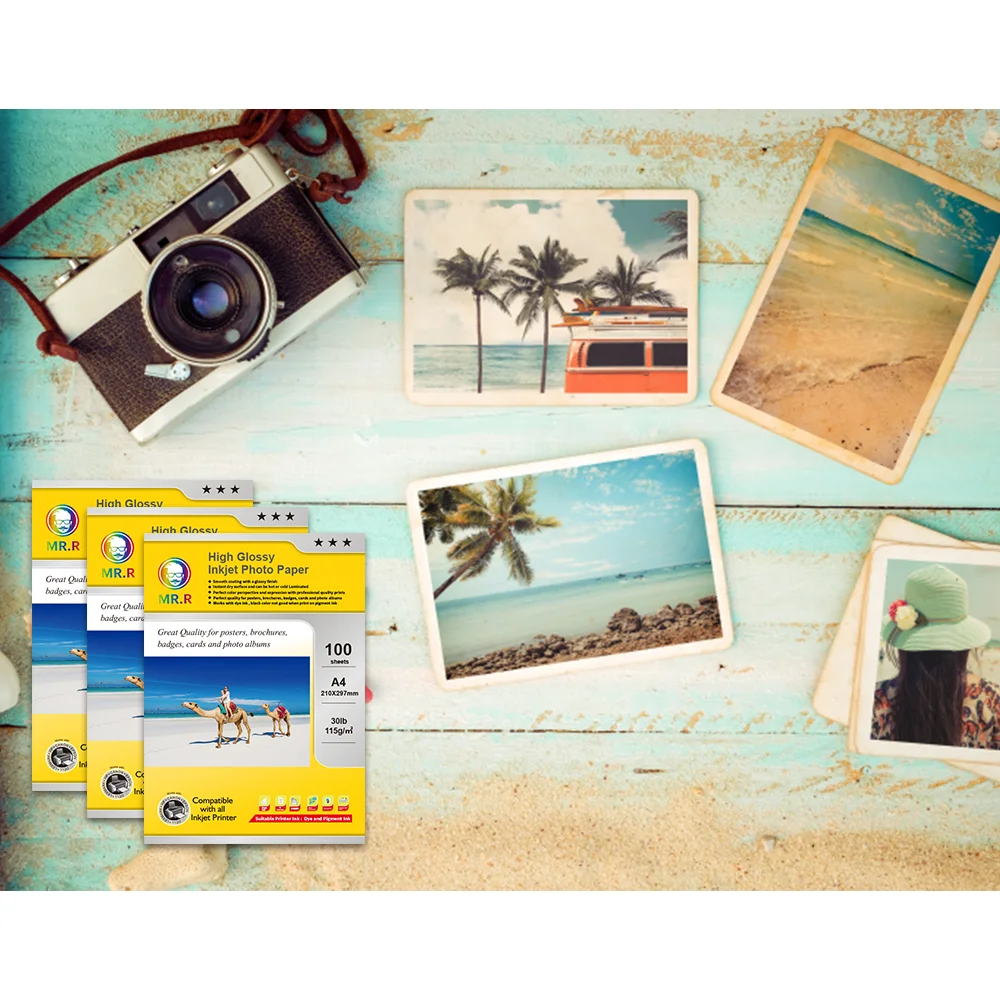 MR.R A4 115gsm Inkjet High Glossy Waterproof Printing Photo Paper 100sheets