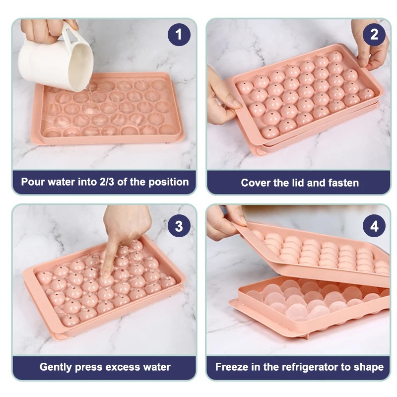 BPA-Free Circle Ice Tray Small Round Ice Cube Trays for Freezer cubos de hielo moldes para hielo Round Sphere