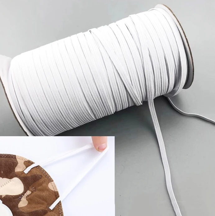 Manufacture 3/6/8/10/12/15/20/25/30/40mm White Black Spandex Polyester Flat Elastic Tape For luggage sweatpants