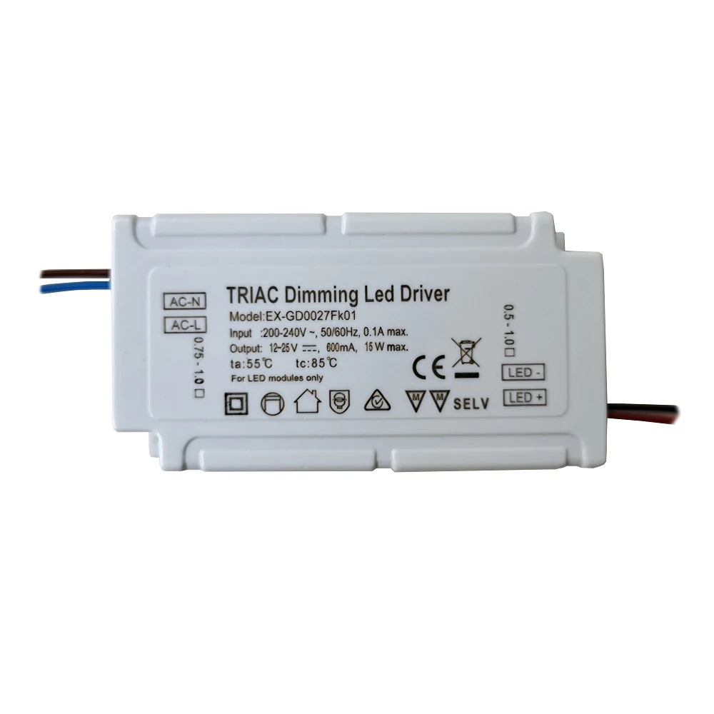 18W 12V 24V водонепроницаемый светодиодный драйвер Triac затемняемый постоянный ток Светодиодный драйвер 18W