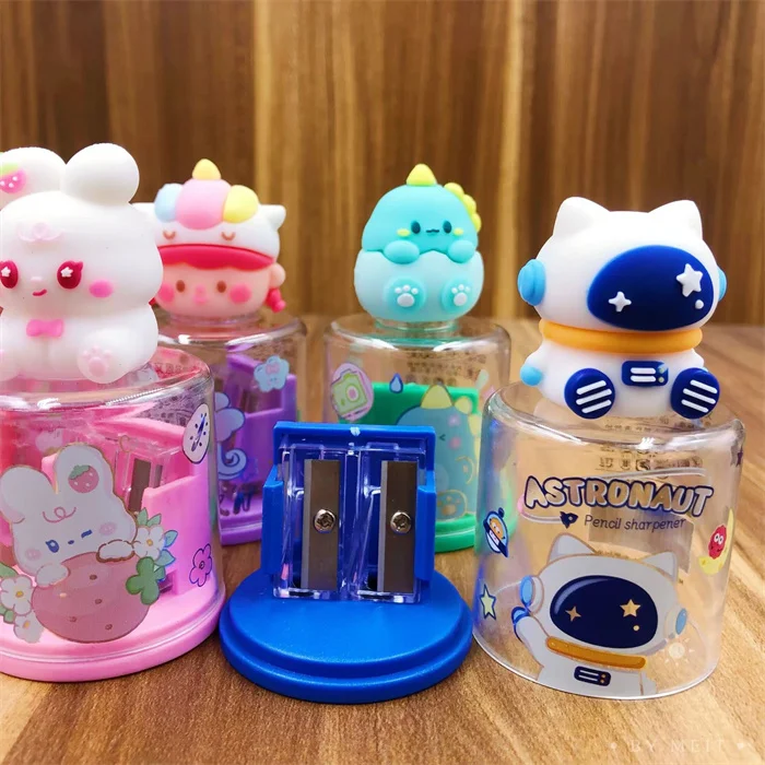 Creative Cartoon Animal Stationery Kawaii Astronaut Pencil Sharpeners for Pencil Wholesale Sharpener Mould Custom Stationery