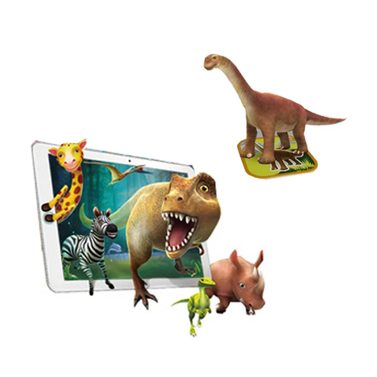 100PCS Animals  Flash Cards Fancy Zoo Fun Education Animals Augmented Reality 4D AR Educational Learning Cards