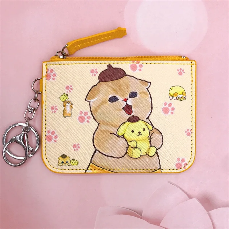 JM Cute Melody Cinnamoroll Shark Pu Wallet Coin Purse Cartoon Anime My Pompom Keyring Card Bag Mini