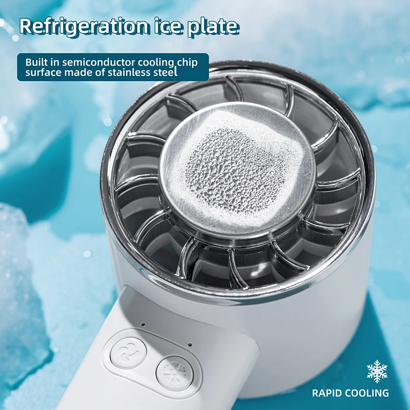 High Quality Cold Compress Air Cooling Fan Usb Charging 3 Speed Small Air Conditioning Fan Handheld Desk Fan With Hanging Buckle