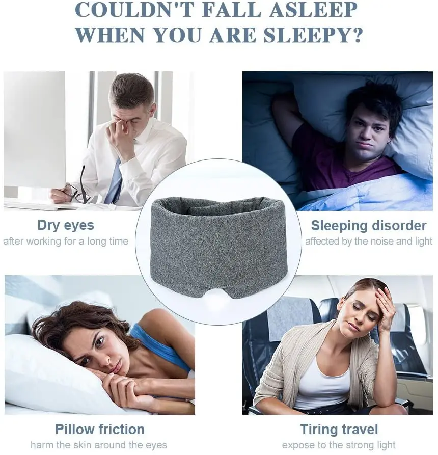 Cotton Sleep Mask Blackout Handmade Adjustable Blindfold Airplane Eye Mask