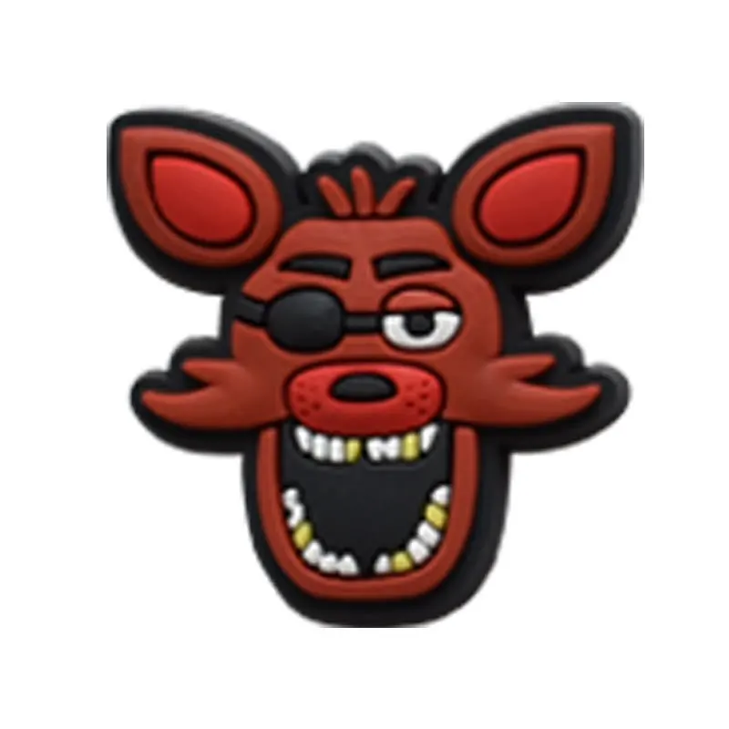 Cartoon highlights Pvc Soft Rubber Five Night At Freddy Shoe Charms Removable Shoe Buckle shoe Accessories silicone charms