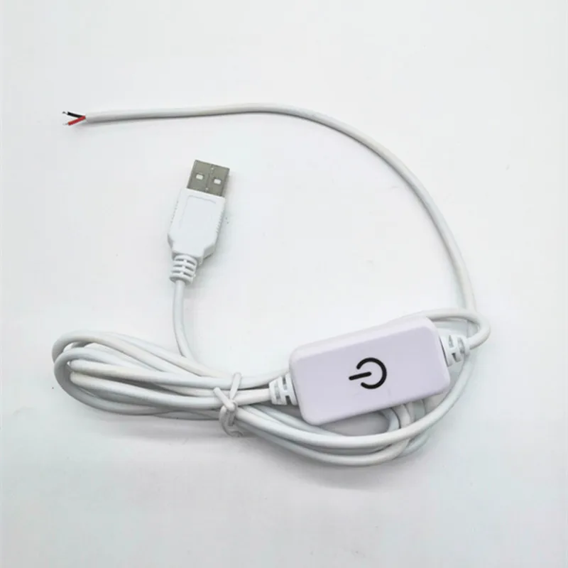 Customize 5V 12V 24V 2 Pin 24awg 2 Core Power ON OFF supply Charging Open Wire USB chage Cable with Switch
