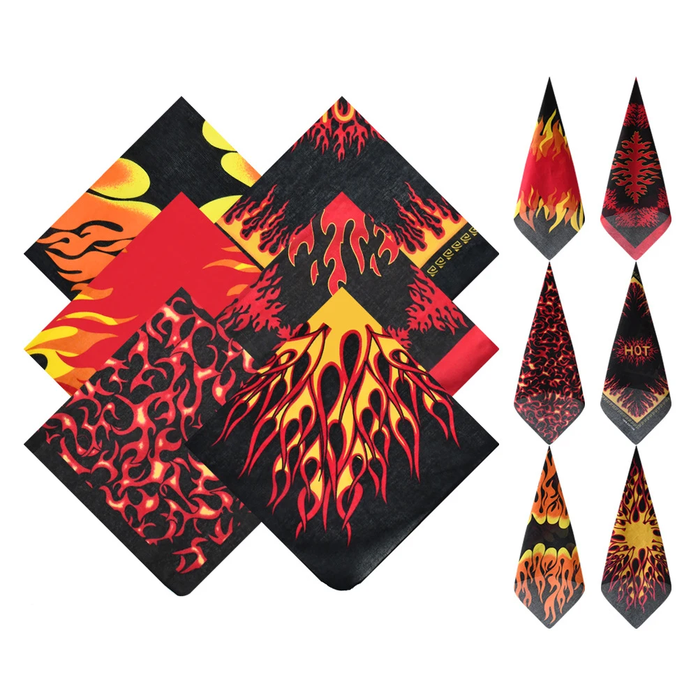 HZW-24067 Square Halloween Skull Cotton Logo Sublimation Printed Bandana Cycling Sport Square Scarf for Women