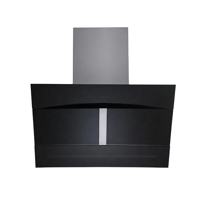 T-shape Range Hood with Full Black Tempered Glass, Easy Cleaning