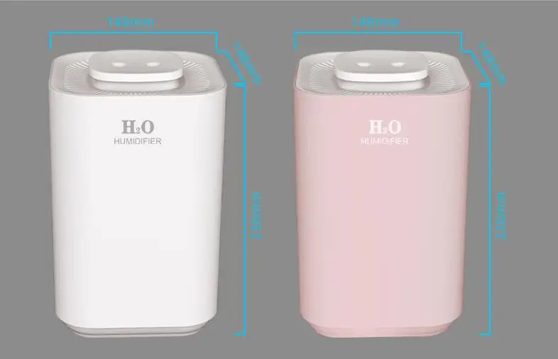 3300ML Large Capacity Double Spray USB Ultrasonic Air Humidifier Cool Mist Maker Purifier Air Humidifier With Night Light