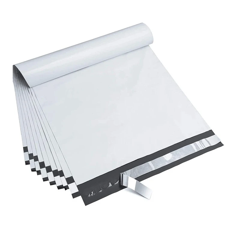 White Poly Mailer Bags Handle Courier Shipping Mailing Mailer Bag for Clothing Boxes