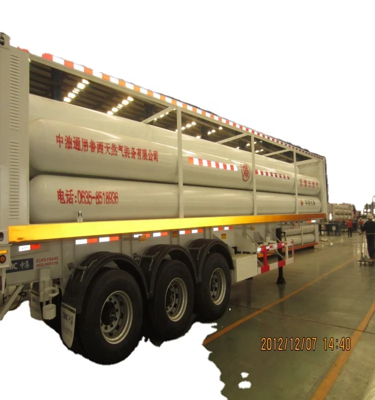 ADR BV Certificate 3 Axle 9 Tubes Customized 40ft Cng Gas Tube Bundle Skid Mounted Container
