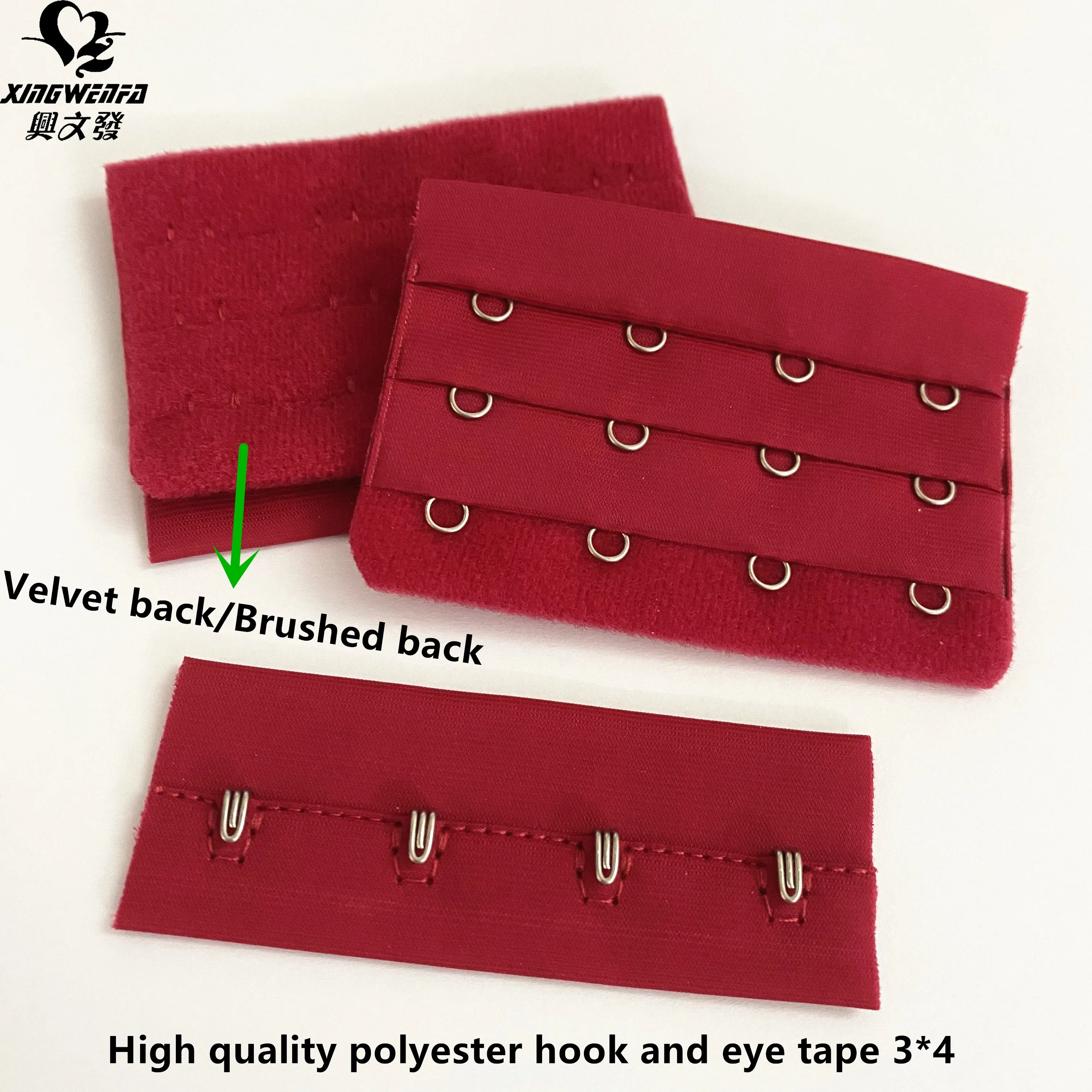 75 мм, 3*4, аксессуары для нижнего белья, высококачественный полиэстеровый бюстгальтер красного цвета с крючком и лентой для глаз