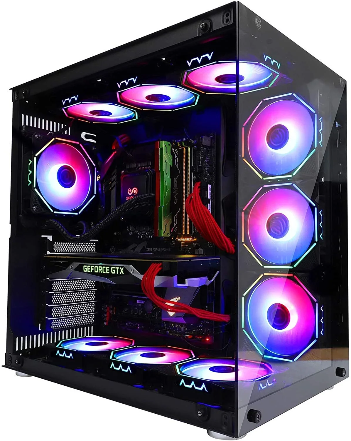 Цветной Радужный Регулируемый кулер для процессора со светодиодной подсветкой 12025 мм Компьютерный Вентилятор ШИМ