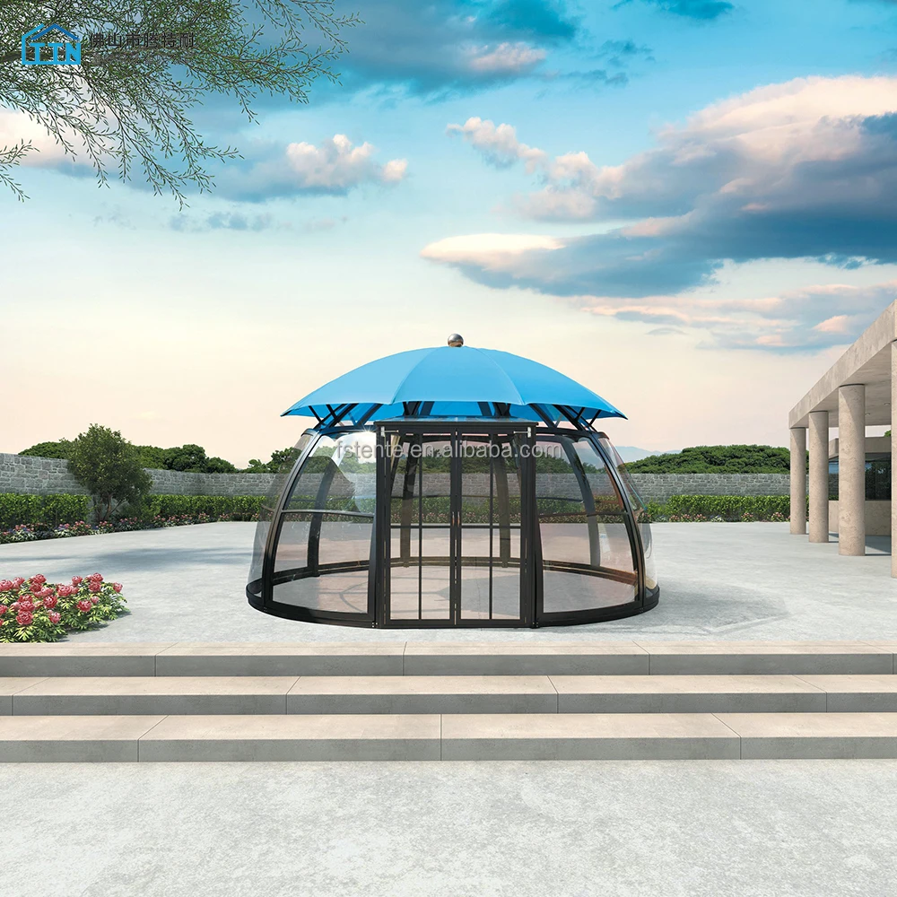 
Easy Assembly Outdoor Aluminum luxury glass room Gazebo 